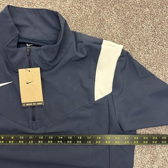 Nike Coach Football Jacket Top Men's Short Sleeves 1/4 Zip Navy Size M - NWT $80 - Picture 11 of 15